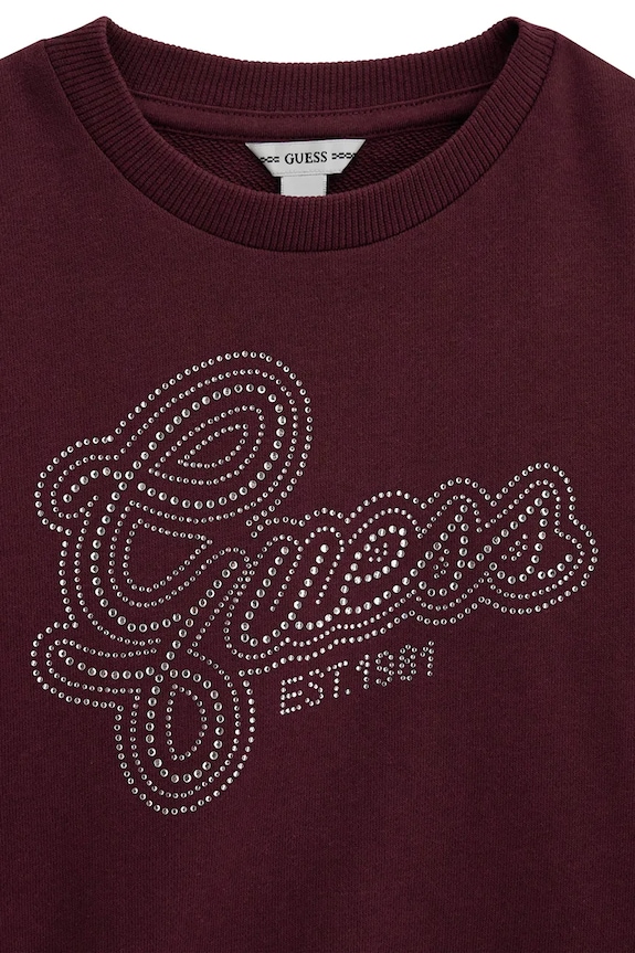 Девочка Guess кофта для детей из хлопка J6YQ05.K3899.9BY2 бордо