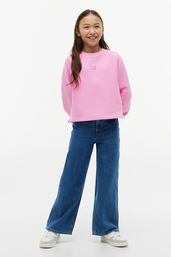 Tommy Hilfiger hanorac pentru copii din bumbac roz KG0KG09446.9BY2