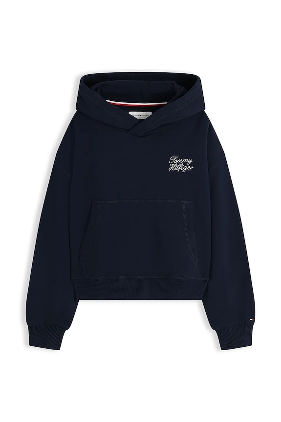 Tommy Hilfiger hanorac cu glugă pentru copii cu bumbac KG0KG09441.9BY2 bleumarin AW26