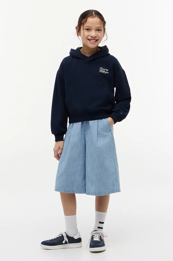 Tommy Hilfiger hanorac cu glugă pentru copii cu bumbac bleumarin KG0KG09441.9BY2