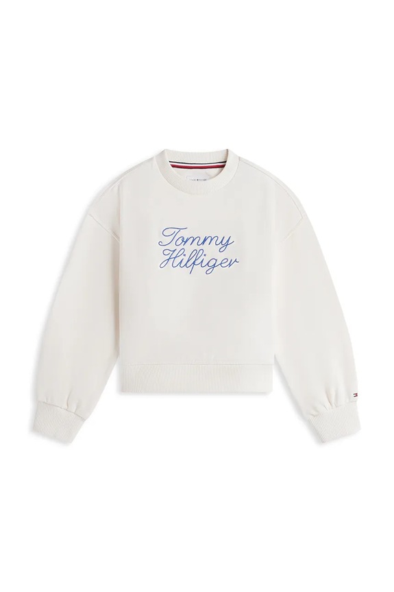 Tommy Hilfiger hanorac pentru copii cu bumbac KG0KG09439.9BY2 alb AW26
