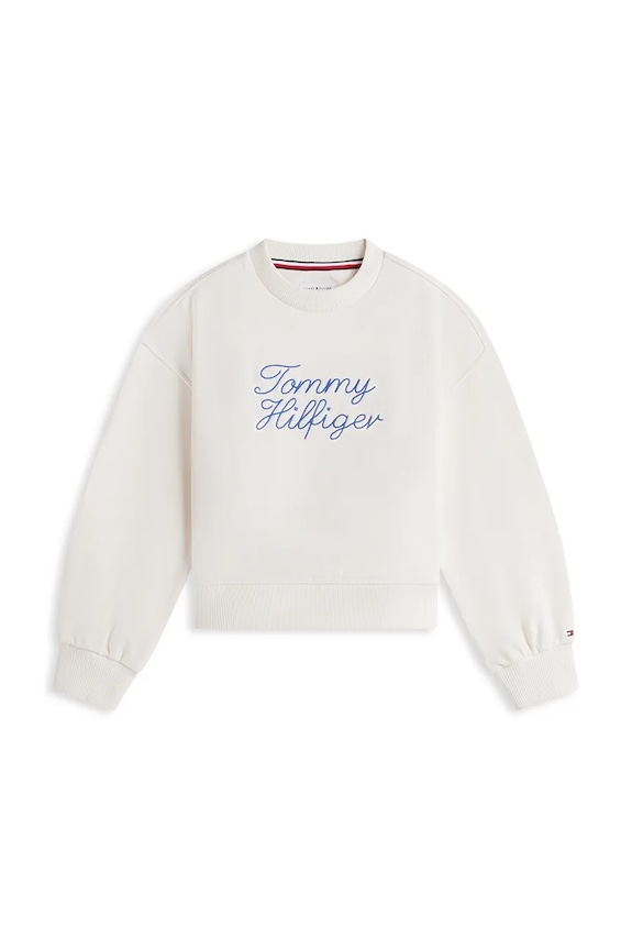 Tommy Hilfiger hanorac pentru copii cu bumbac KG0KG09439.9BY2 alb AW26
