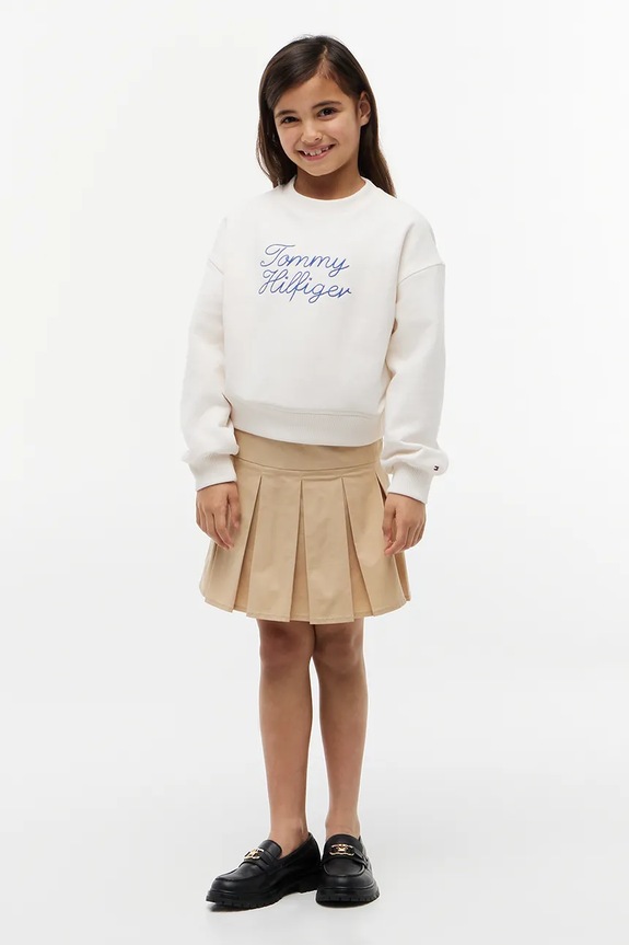 Tommy Hilfiger hanorac pentru copii cu bumbac alb KG0KG09439.9BY2