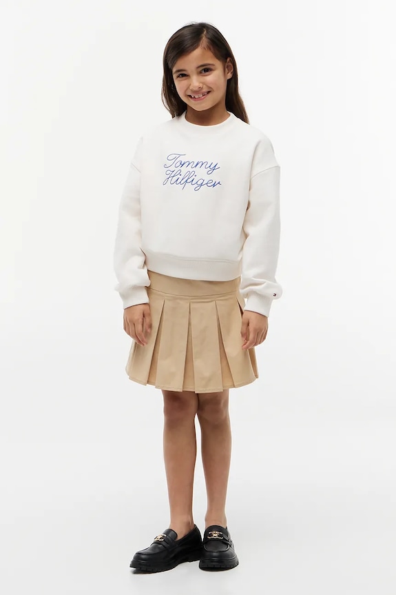 Tommy Hilfiger hanorac pentru copii cu bumbac alb KG0KG09439.9BY2