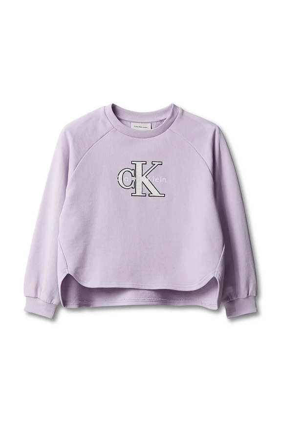 Calvin Klein Jeans bluza dziecięca bawełniana LVCKTJB31G.128.170.9BY2 fioletowy AW26