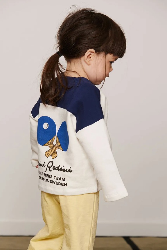 Mini Rodini bluza dziecięca bawełniana Table tennis biały 26620130