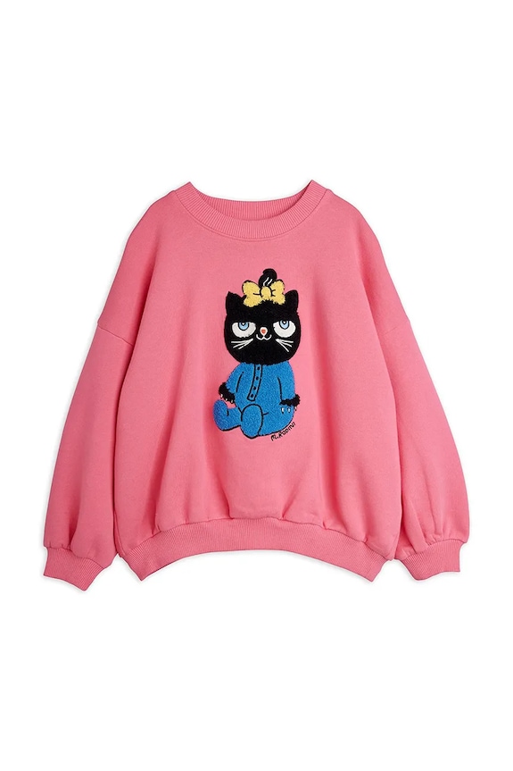 Mini Rodini bluza dziecięca bawełniana Cat 26620128 różowy AW26