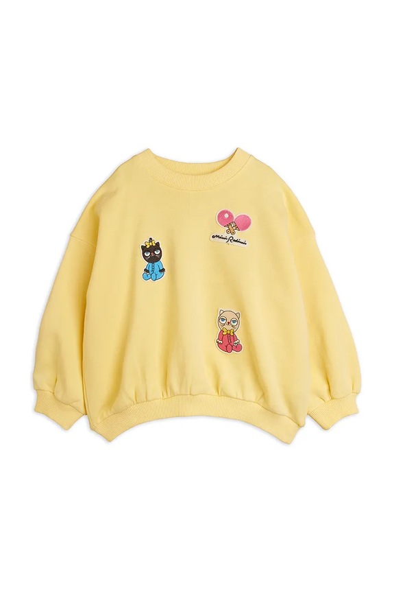 Mini Rodini суичър за деца от памук Minibabies 26620127 жълт AW26