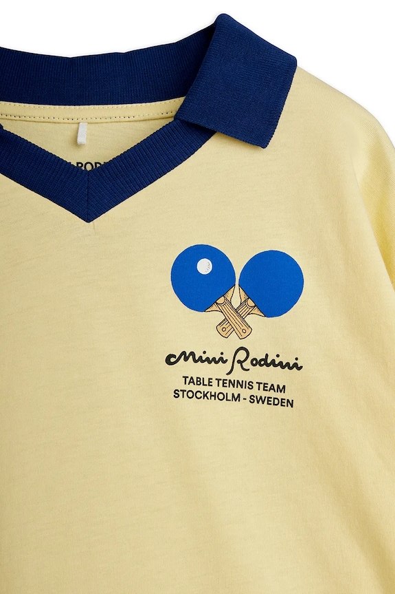 Mini Rodini bluza dziecięca bawełniana Table tennis żółty 26620125