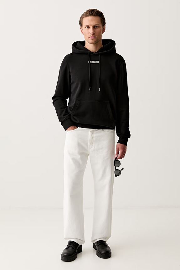Calvin Klein bluza z kapturem męska bawełniana LV04RG276G czarny AW26