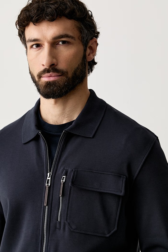 Joop! bluza rozpinana męska bawełniana granatowy 30103397