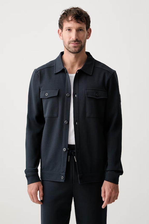 Joop! bluza rozpinana męska z bawełną granatowy 30103336