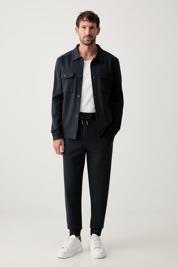 Joop! bluza rozpinana męska z bawełną 30103336 granatowy AW26