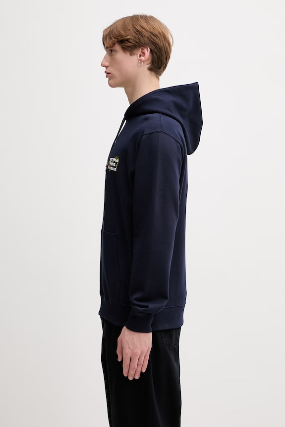Drôle de Monsieur Vine Embroidered Slogan hoodie cotton Men's L.HO208.CO127 navy AW26