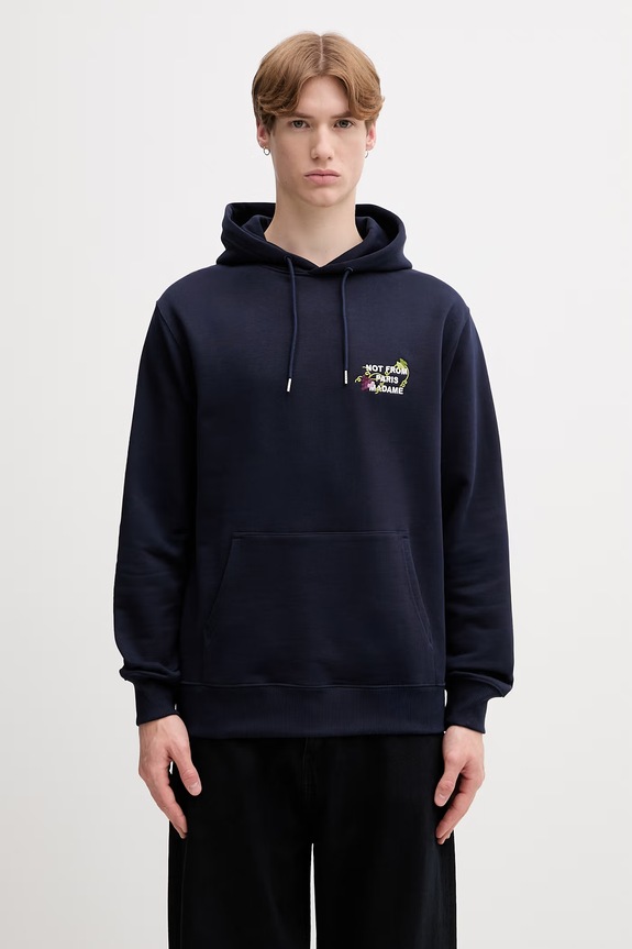 Clothing Drôle de Monsieur Vine Embroidered Slogan hoodie cotton Men's L.HO208.CO127 navy