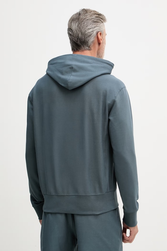 Oblečenie Calvin Klein Jeans mikina s kapucňou pánska s bavlnou LV04RG260G tyrkysová