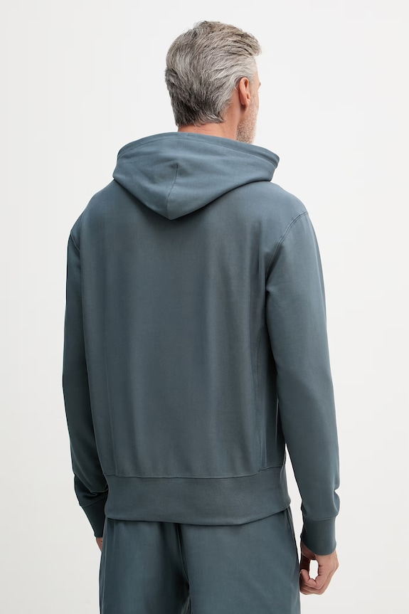 Oblečenie Calvin Klein Jeans mikina s kapucňou pánska s bavlnou LV04RG260G tyrkysová