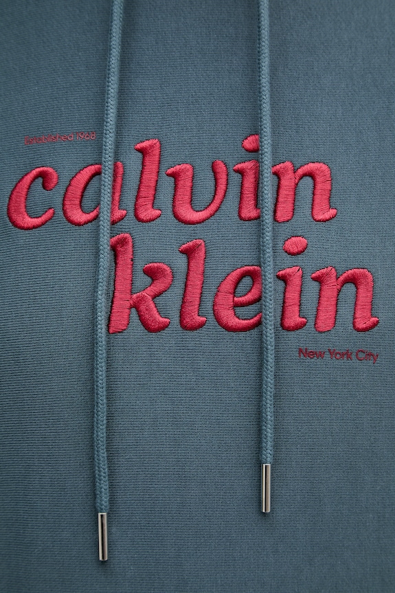 Calvin Klein Jeans mikina s kapucňou pánska s bavlnou LV04RG260G tyrkysová
