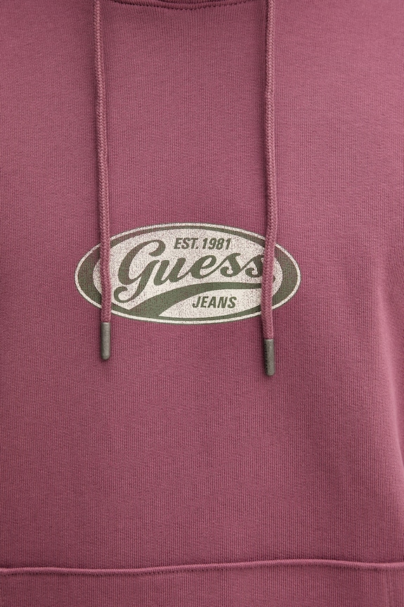 Guess Jeans кофта с капюшоном для мужчин из хлопка M6YQ07.K3996 розовый