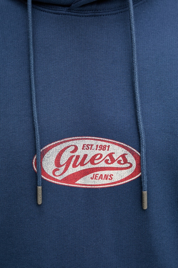 Guess Jeans кофта с капюшоном для мужчин из хлопка M6YQ07.K3996 голубой