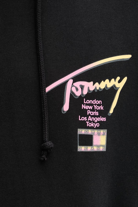 Tommy Jeans μπλούζα με κουκούλα ανδρική βαμβακερή DM0DM23129 μαύρο