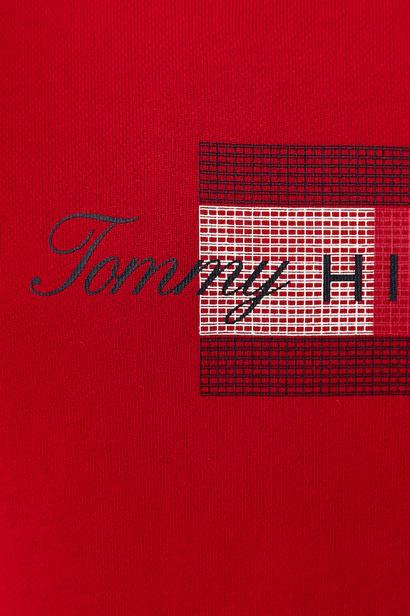 Tommy Hilfiger bluza z kapturem męska bawełniana MW0MW43220 czerwony