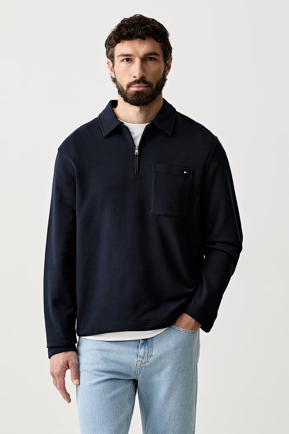 Tommy Hilfiger dukserica za muškarce od pamuka mornarsko plava MW0MW43213