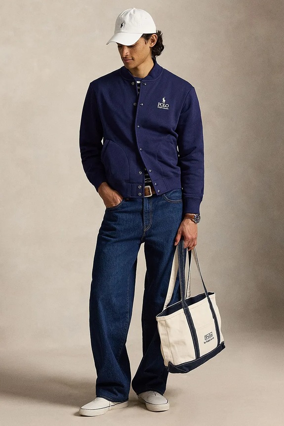 Odzież Polo Ralph Lauren bluza rozpinana męska z bawełną 710B20169 granatowy