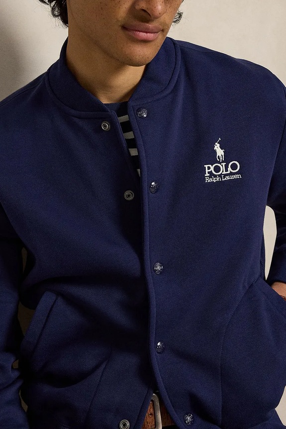 Polo Ralph Lauren bluza rozpinana męska z bawełną granatowy 710B20169