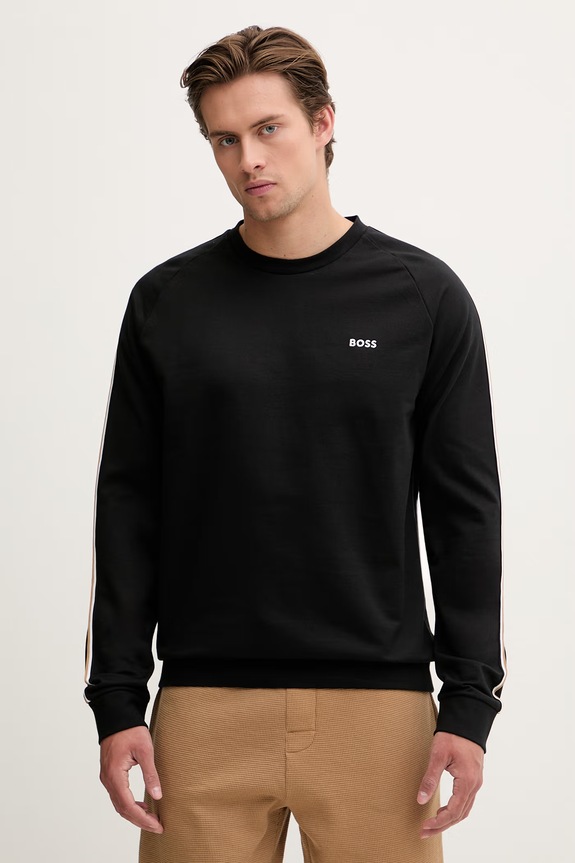 BOSS bluza lounge męska bawełniana Iconic Sweatshirt czarny 50566972