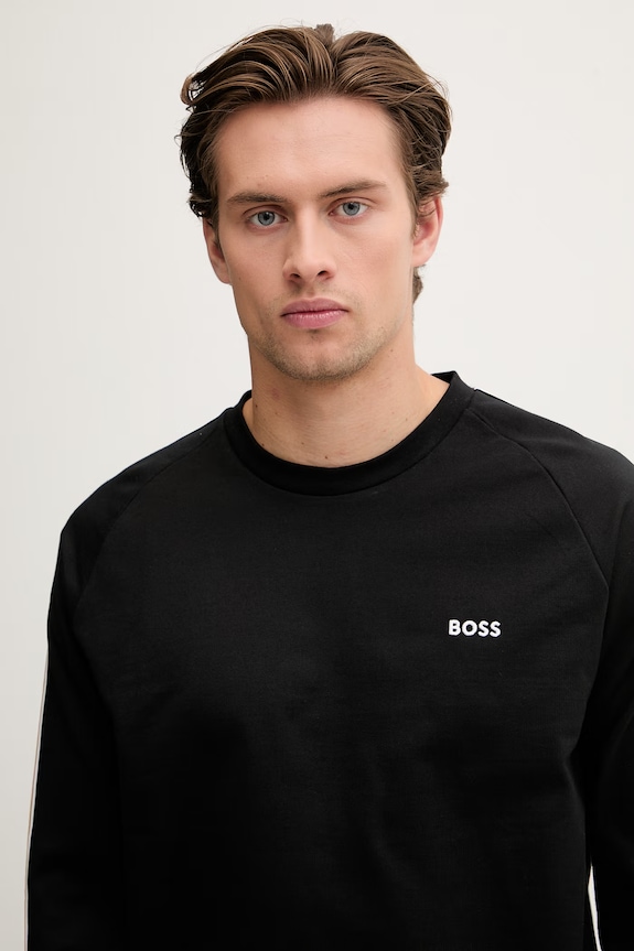 BOSS bluza lounge męska bawełniana Iconic Sweatshirt czarny 50566972