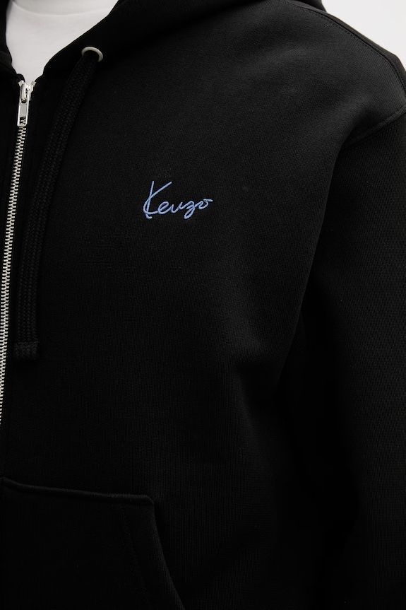 Kenzo mikina s kapucňou pánska bavlnená FG65HO2644MJ čierna