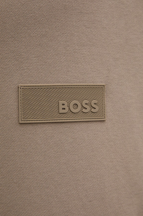 BOSS Green кофта на замке мужская хлопковая SW_Collar Full Zip 50564104 бежевый