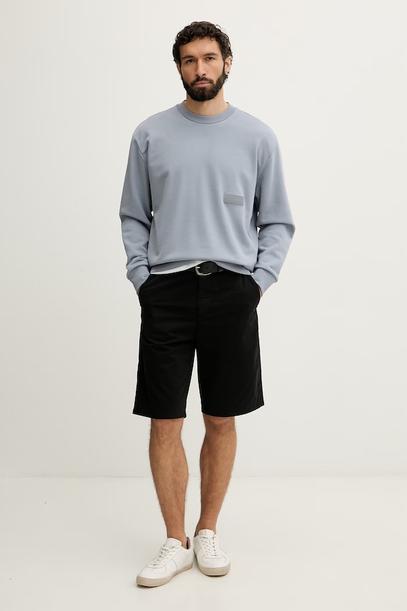 BOSS Green кофта мужская хлопковая SW_Crewneck 50564103 голубой AW26