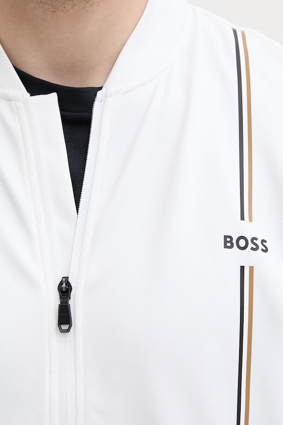 BOSS Green dukserica na zakopčavanje za muškarce SW_TOC Game FZ 50563352 bijela