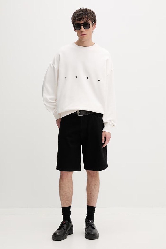 HUGO μπλούζα ανδρική Darislong 50563465 μπεζ AW26