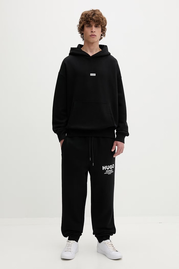 HUGO Blue трикотажный комплект для мужчин из хлопка Tracksuit_NazardoNev 50571220 чёрный AW26