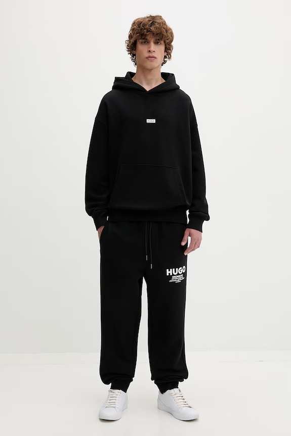 HUGO Blue трикотажный комплект для мужчин из хлопка Tracksuit_NazardoNev 50571220 чёрный AW26