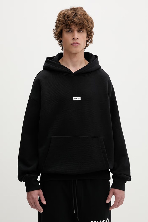 Одежда HUGO Blue трикотажный комплект для мужчин из хлопка Tracksuit_NazardoNev 50571220 чёрный