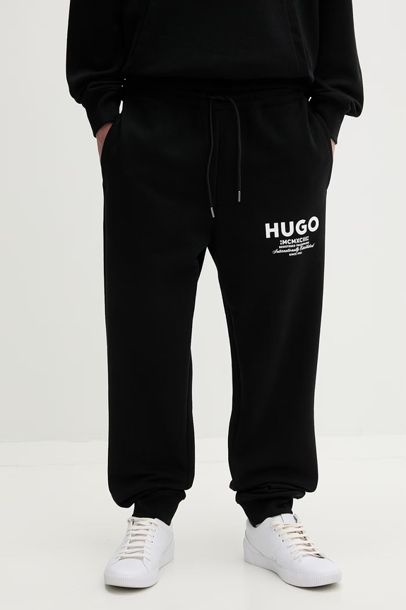 HUGO Blue трикотажный комплект для мужчин из хлопка Tracksuit_NazardoNev чёрный 50571220