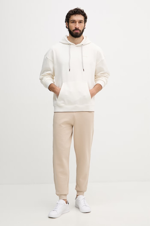 Guess dukserica sa kapuljačom za muškarce od pamuka FRANC Z6YQ23.K5012 bijela AW26