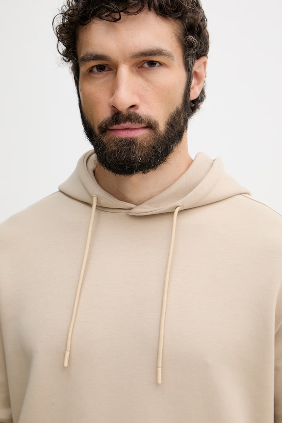 Guess mikina s kapucňou pánska s bavlnou THOR béžová Z6YQ17.K4963