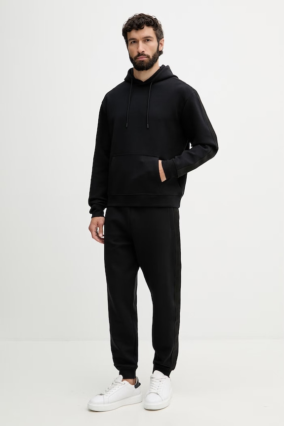Guess dukserica sa kapuljačom za muškarce s pamukom THOR Z6YQ17.K4963 crna AW26