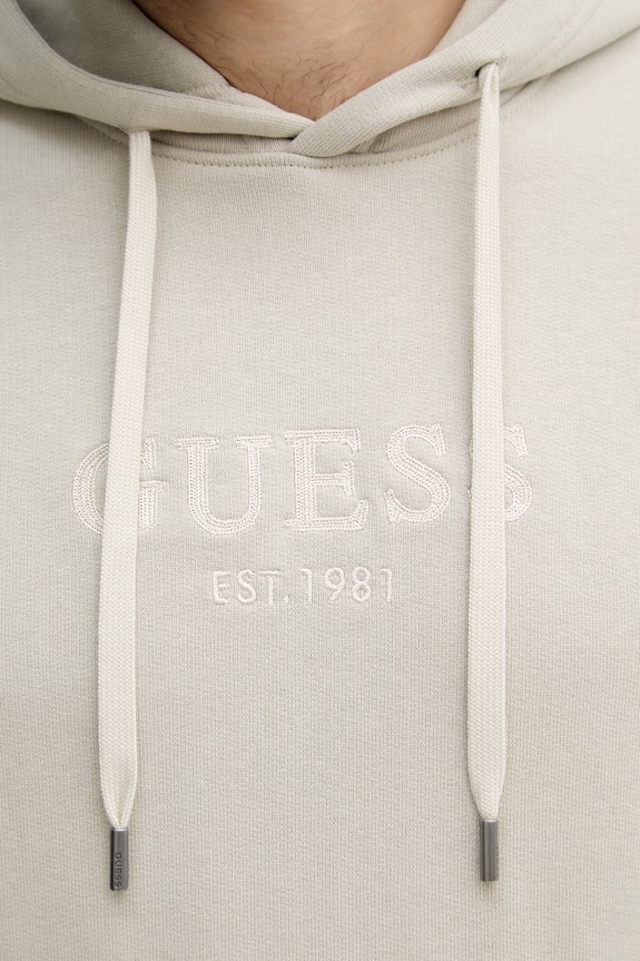 Guess hanorac cu glugă pentru bărbați, cu bumbac M6YQ36.K4243 bej