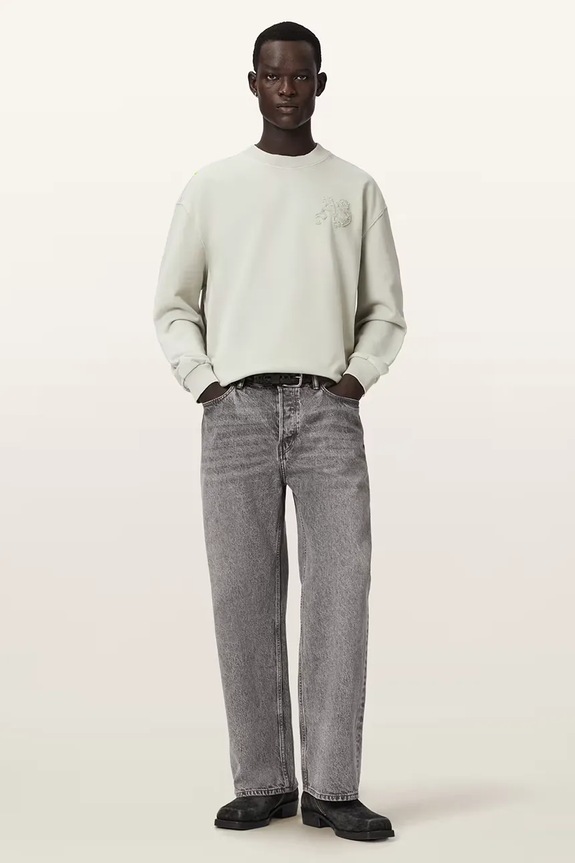 Odzież AllSaints bluza oversize męska bawełniana INSIGNIA M029NE zielony