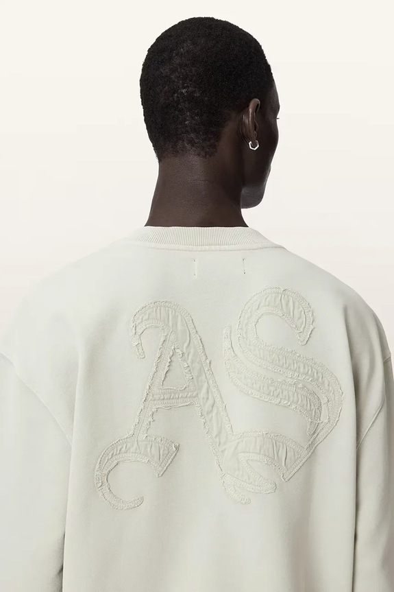 AllSaints bluza oversize męska bawełniana INSIGNIA M029NE zielony