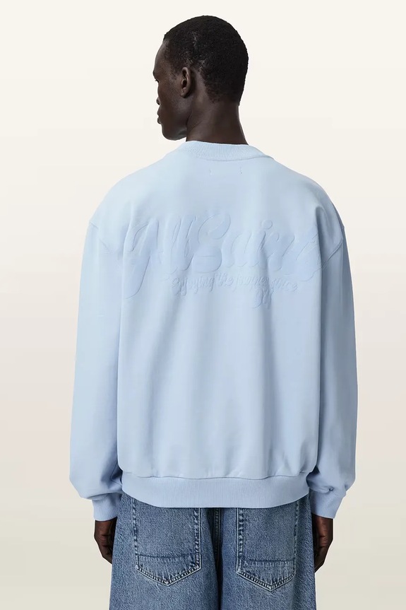 AllSaints bluza oversize męska bawełniana ODYSSEY M028NE niebieski AW26