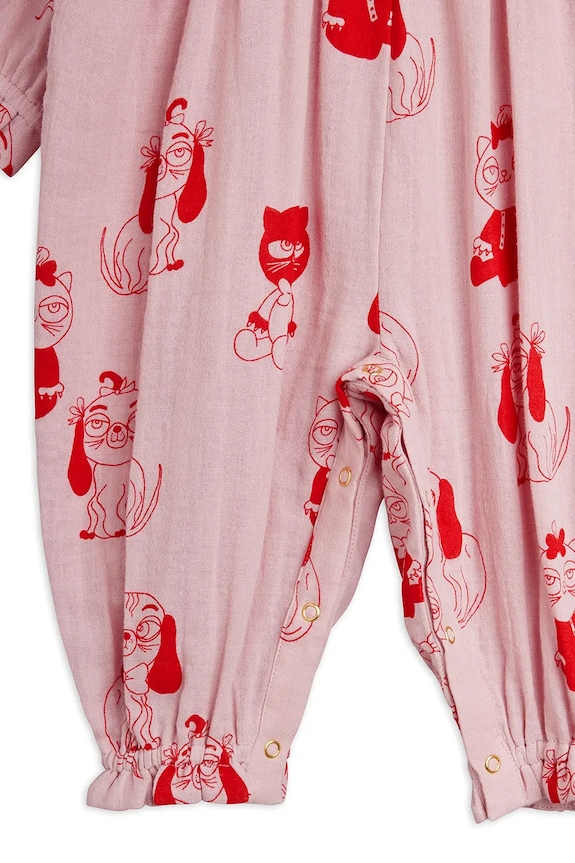 Mini Rodini pajacyk dziecięcy bawełniany Minibabies różowy 26640101