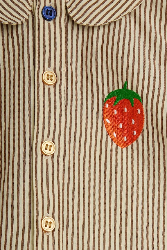 Mini Rodini body niemowlęce bawełniane Poplin beżowy 26640100
