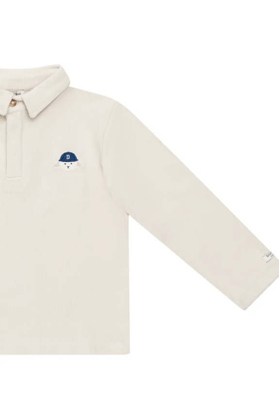 Donsje longsleeve dziecięcy bawełniany z elastanem beżowy 4082901